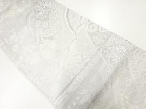 アンティーク　花古典柄模様織出し袋帯（材料）